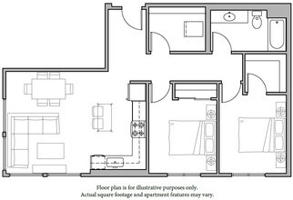 B3 2Bed-1 North N716 floor plan